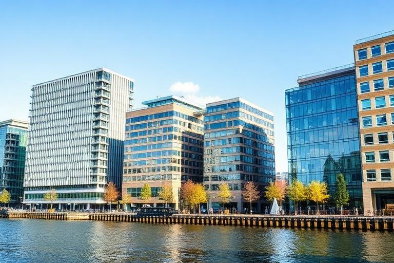 Waterfront office buildings at Salford Quays