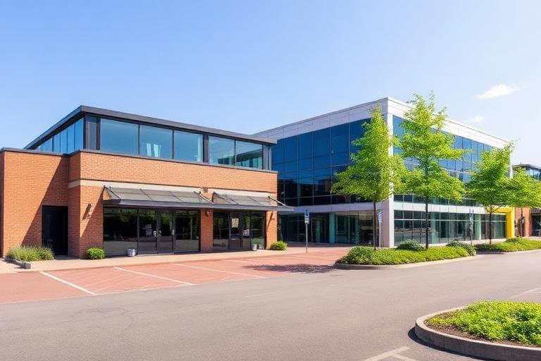 Modern business park offices and retail unit in Trafford